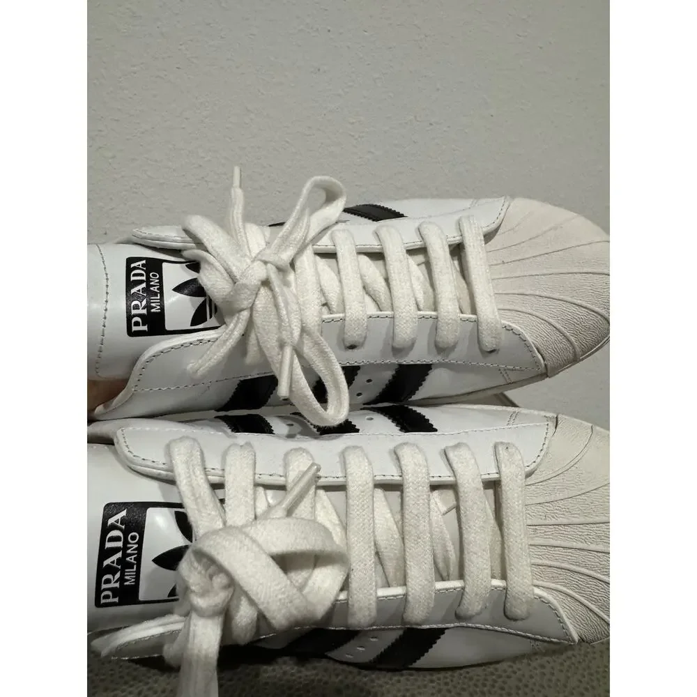 Adidas Superstar x PRADA White Black Men’s Size 9.5 Sneakers